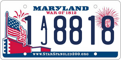 MD license plate 1AJ8818