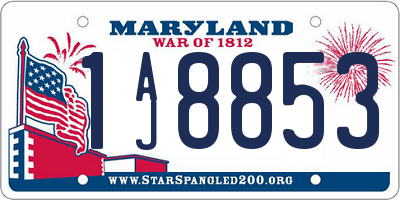 MD license plate 1AJ8853