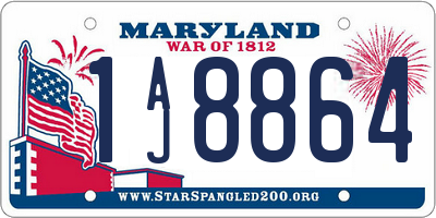 MD license plate 1AJ8864