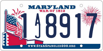 MD license plate 1AJ8917