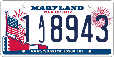 MD license plate 1AJ8943