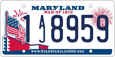 MD license plate 1AJ8959