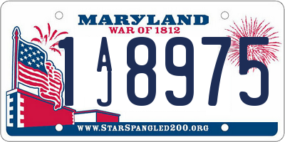 MD license plate 1AJ8975