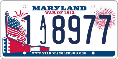 MD license plate 1AJ8977