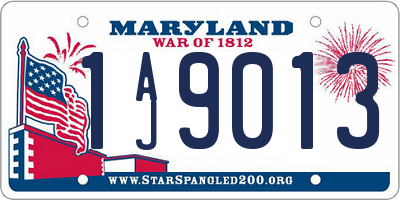 MD license plate 1AJ9013