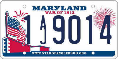 MD license plate 1AJ9014