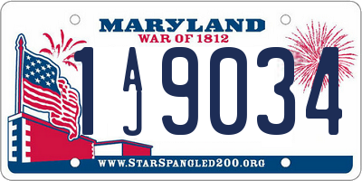 MD license plate 1AJ9034