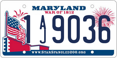 MD license plate 1AJ9036
