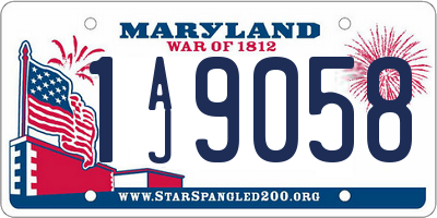 MD license plate 1AJ9058
