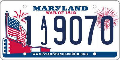 MD license plate 1AJ9070