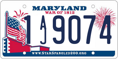 MD license plate 1AJ9074