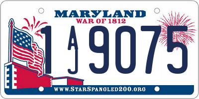 MD license plate 1AJ9075