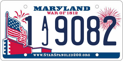 MD license plate 1AJ9082