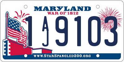 MD license plate 1AJ9103