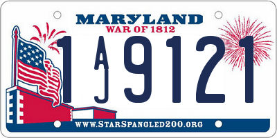 MD license plate 1AJ9121