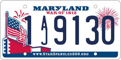 MD license plate 1AJ9130