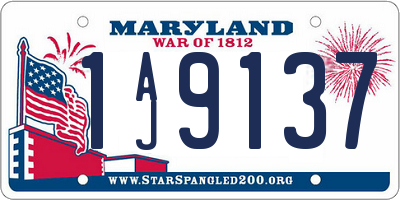 MD license plate 1AJ9137