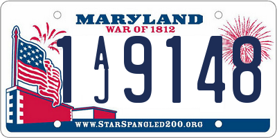 MD license plate 1AJ9148
