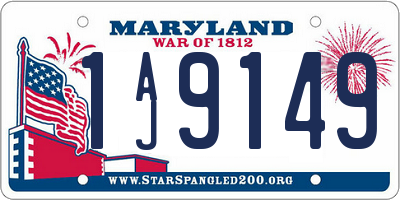 MD license plate 1AJ9149