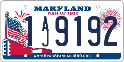 MD license plate 1AJ9192