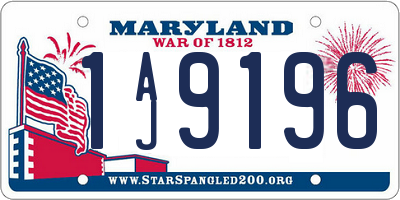 MD license plate 1AJ9196