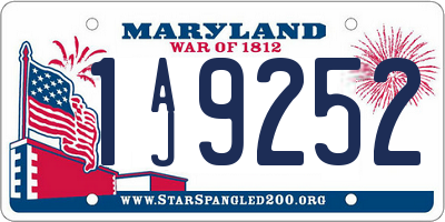 MD license plate 1AJ9252
