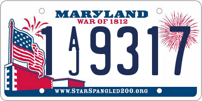 MD license plate 1AJ9317