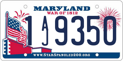 MD license plate 1AJ9350
