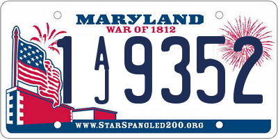 MD license plate 1AJ9352