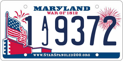 MD license plate 1AJ9372