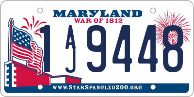 MD license plate 1AJ9448