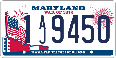 MD license plate 1AJ9450