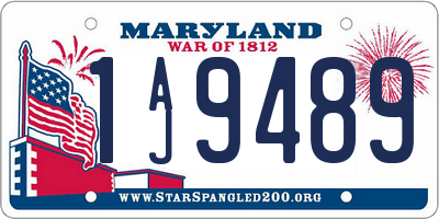 MD license plate 1AJ9489
