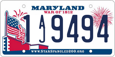 MD license plate 1AJ9494
