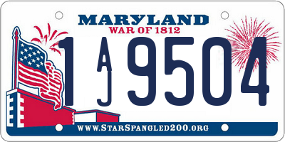MD license plate 1AJ9504