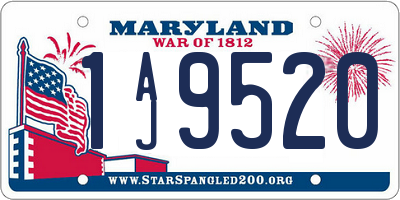 MD license plate 1AJ9520
