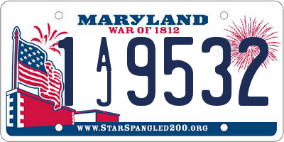 MD license plate 1AJ9532