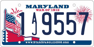 MD license plate 1AJ9557