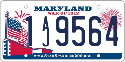 MD license plate 1AJ9564
