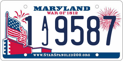 MD license plate 1AJ9587