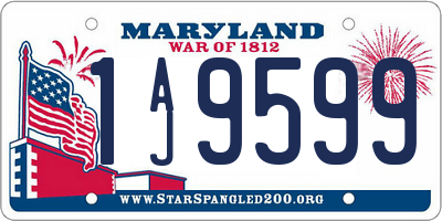 MD license plate 1AJ9599