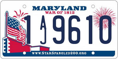 MD license plate 1AJ9610