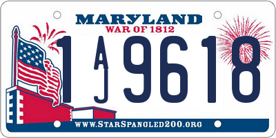 MD license plate 1AJ9618