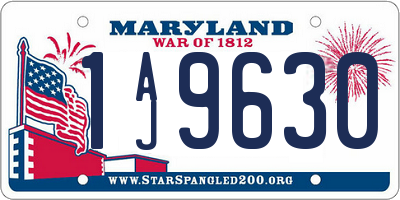 MD license plate 1AJ9630