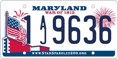 MD license plate 1AJ9636
