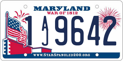 MD license plate 1AJ9642