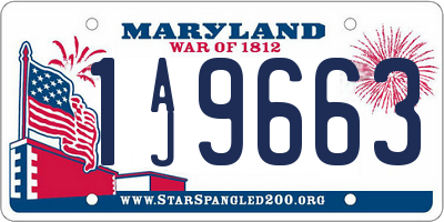 MD license plate 1AJ9663