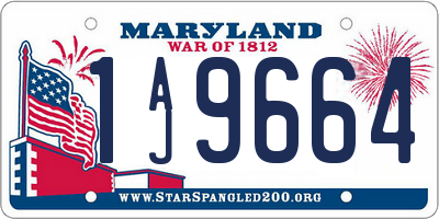 MD license plate 1AJ9664