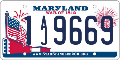 MD license plate 1AJ9669