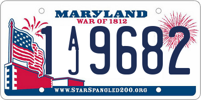 MD license plate 1AJ9682